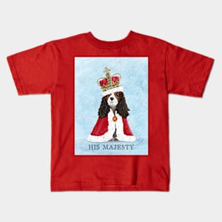 His Majesty King Charles Coronation Souvenir on Blue Kids T-Shirt